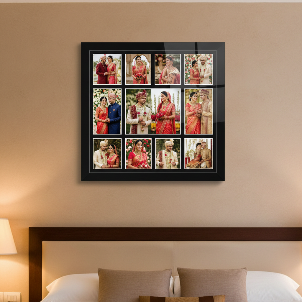 12x12 Black Wedding Collage