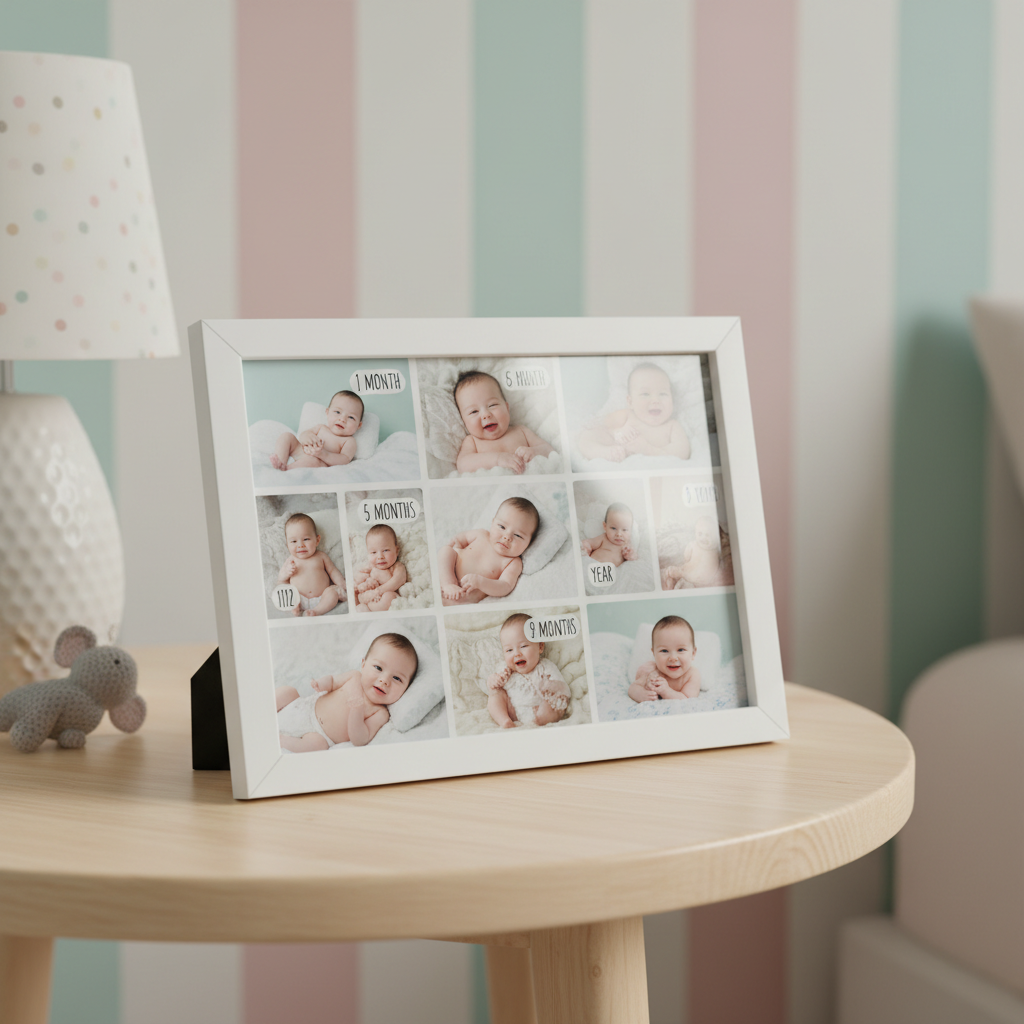 6x8 White Baby Collage