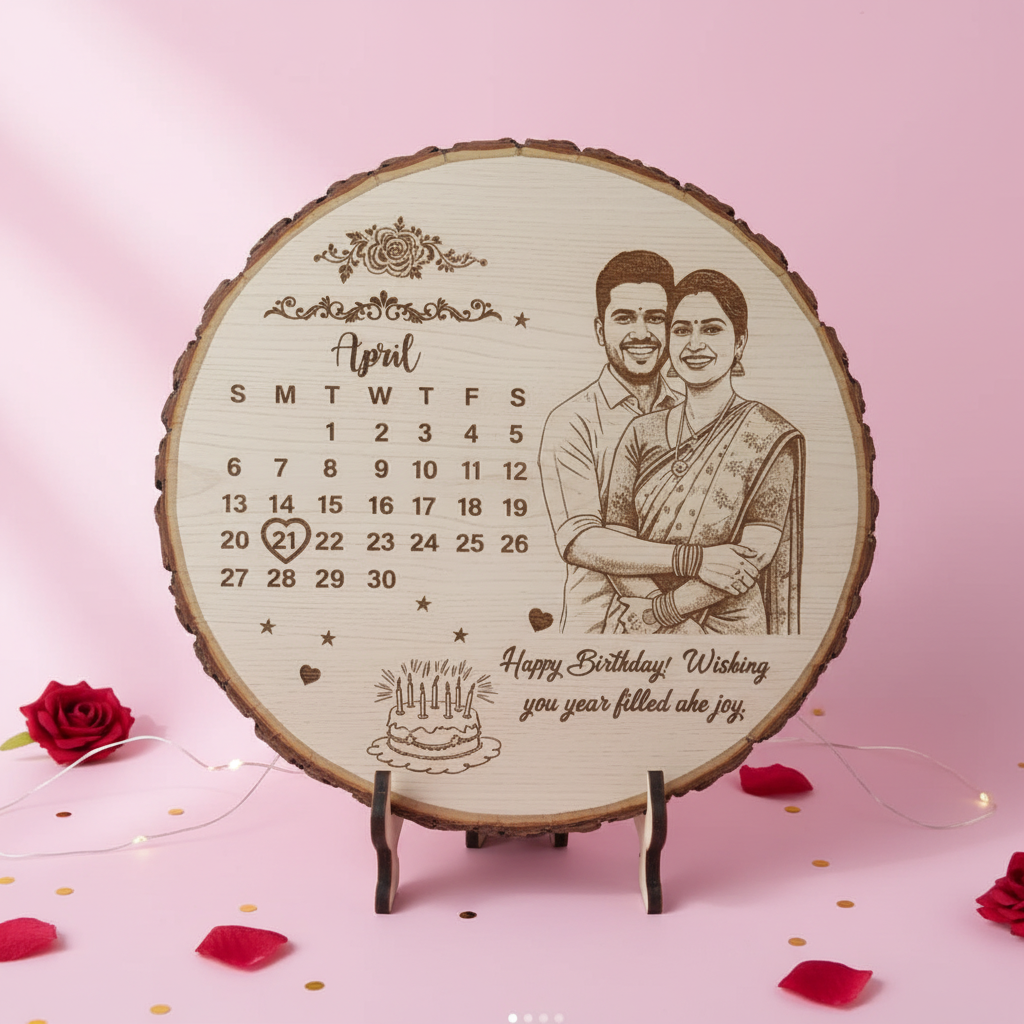 Pink Background Calendar Frame