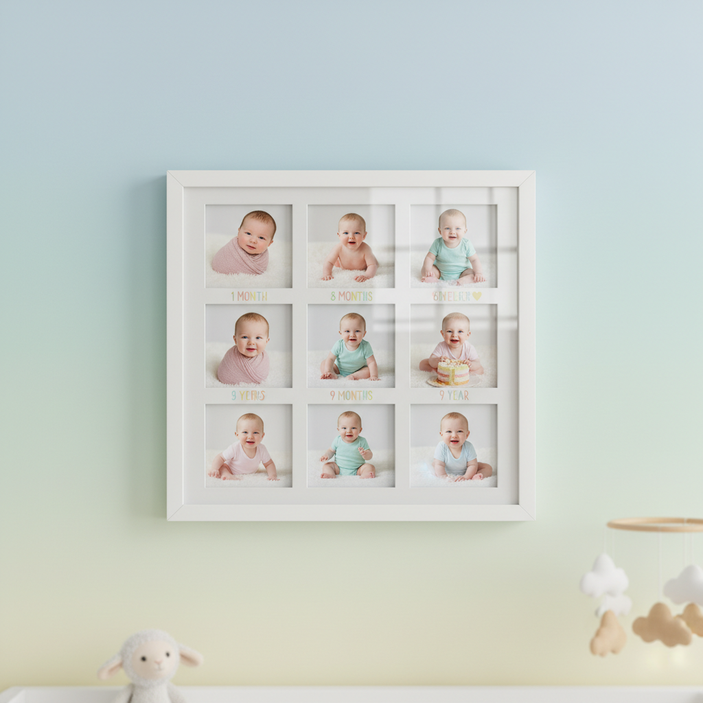 12x12 White Baby Collage