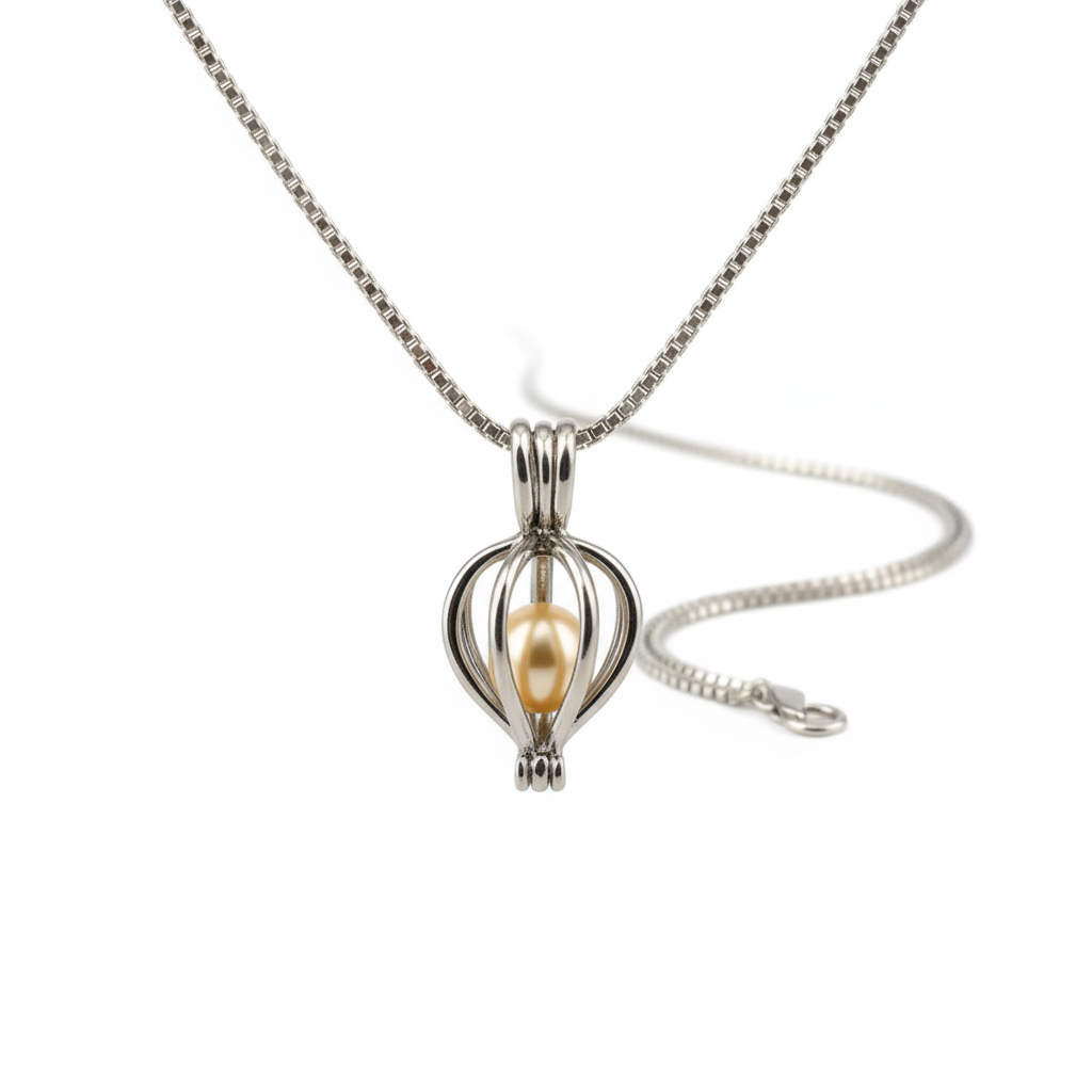 Pearl Cage Pendant Close-up