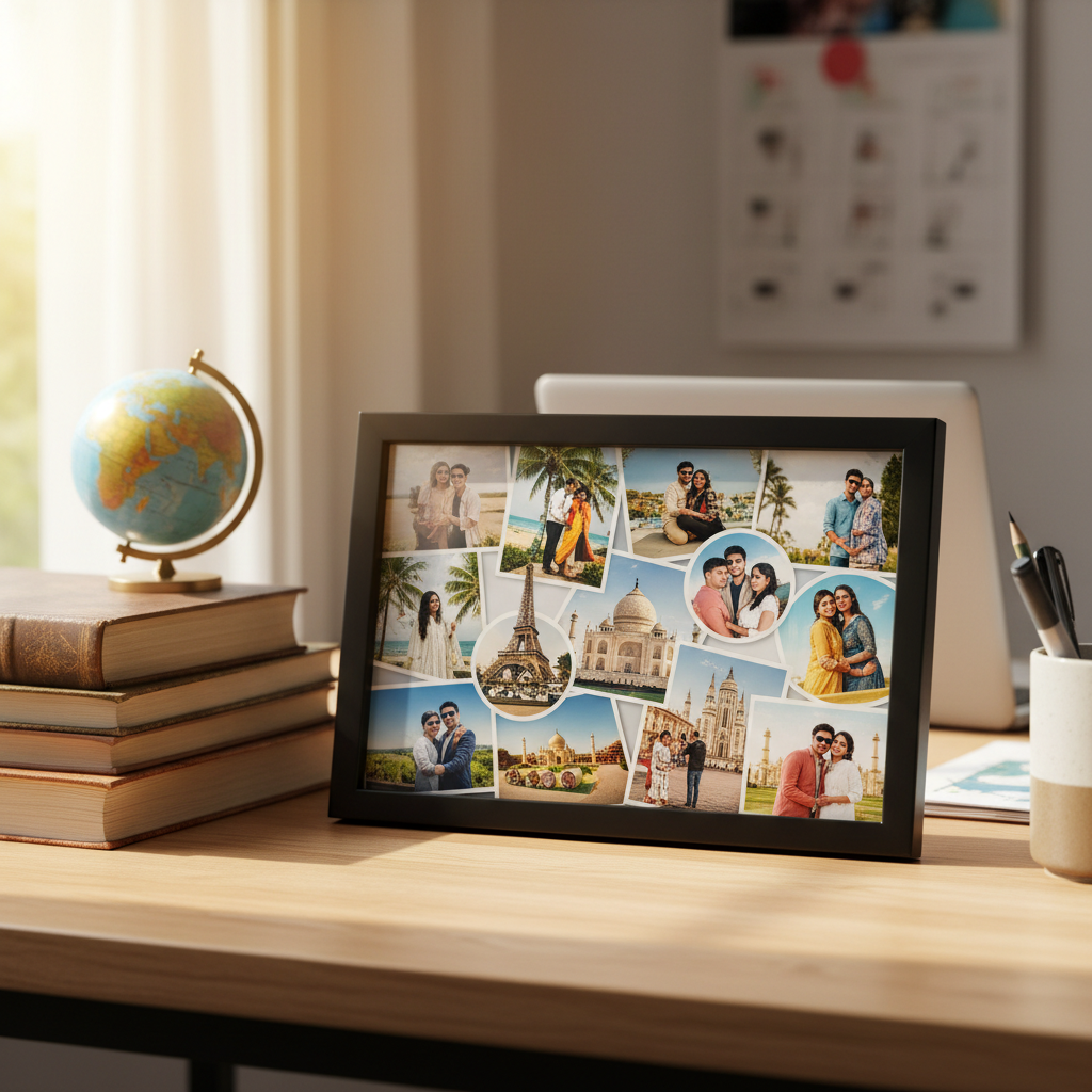 6x8 Black Travel Collage